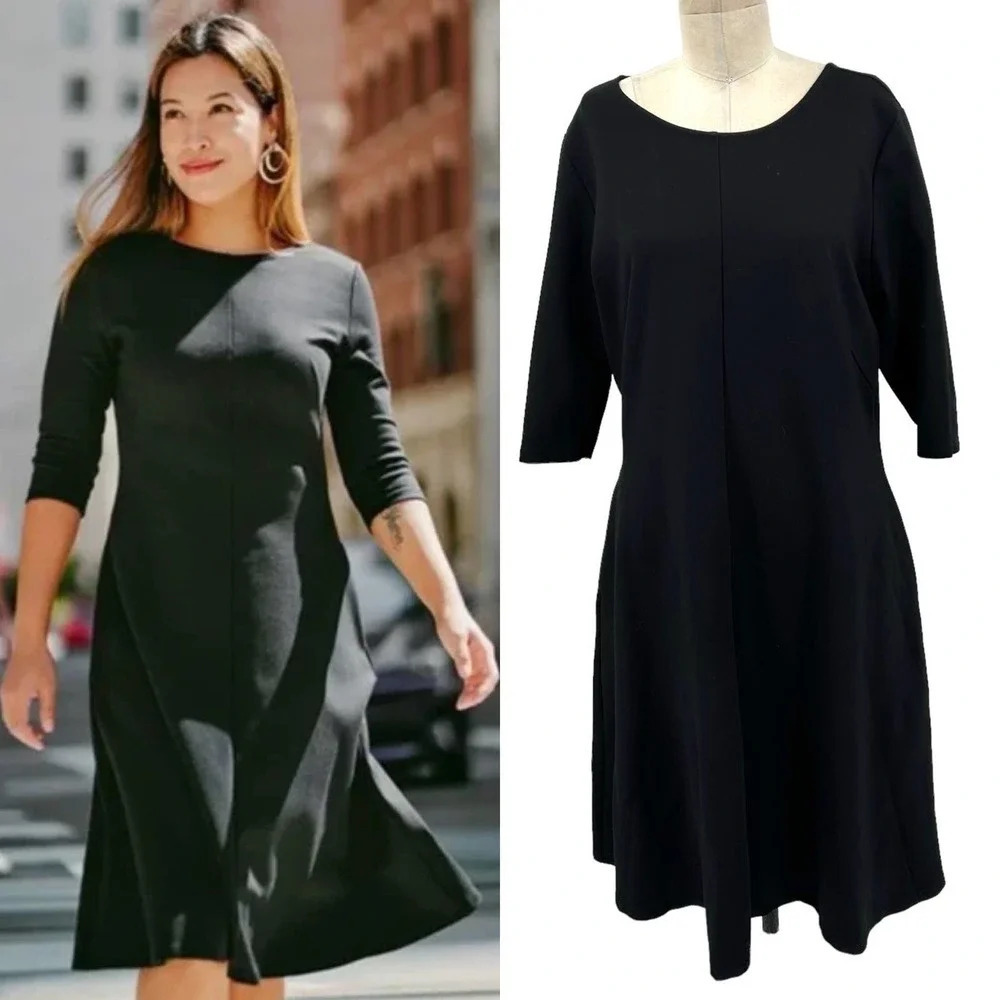 Betabrand Ready Set Go Dress in Black Size 2XL